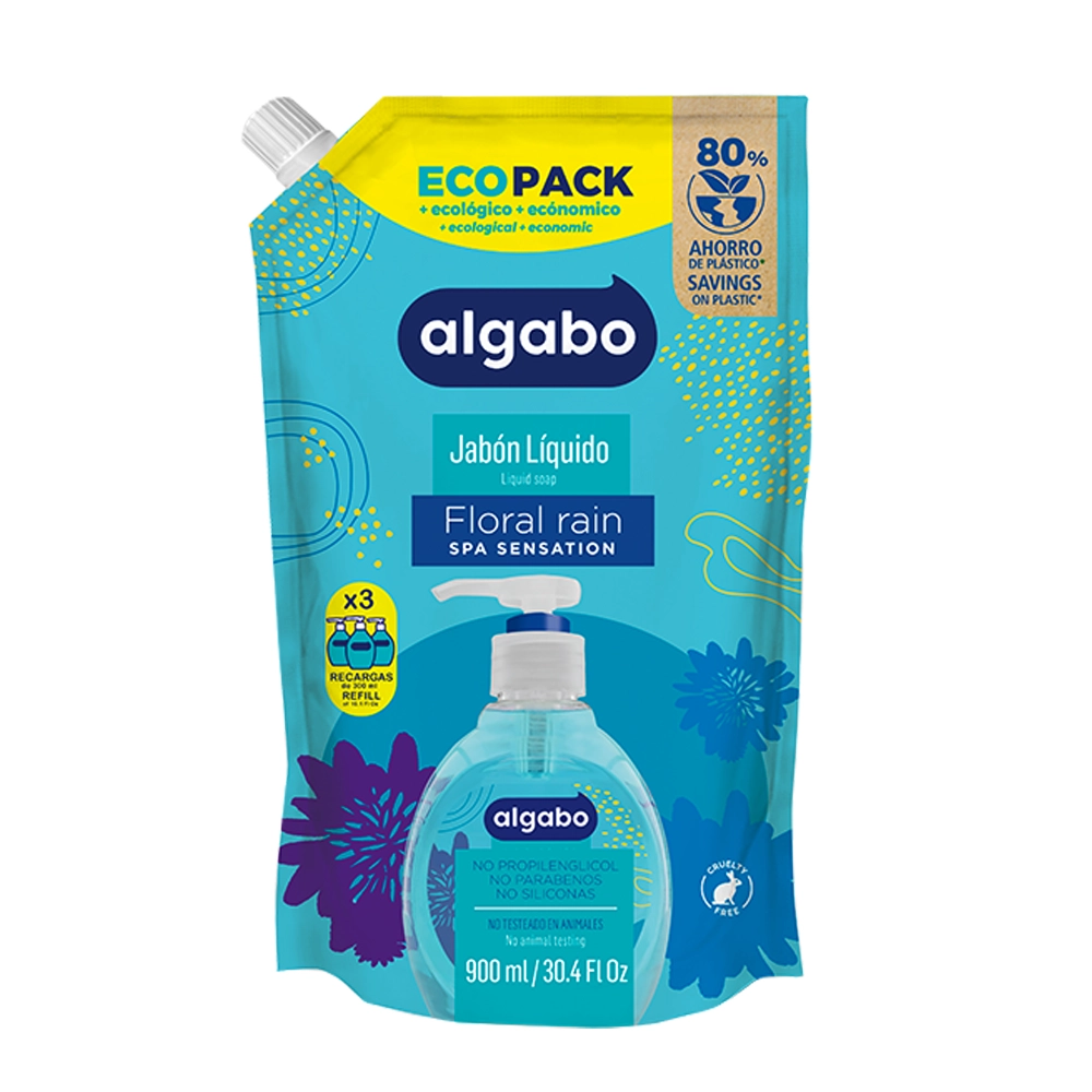 Jabón Líquido Floral Rain Algabo 900ml