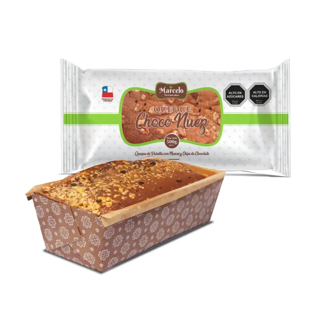Queque Vainilla Chips Chocolate con Nuez Marcelo 520g