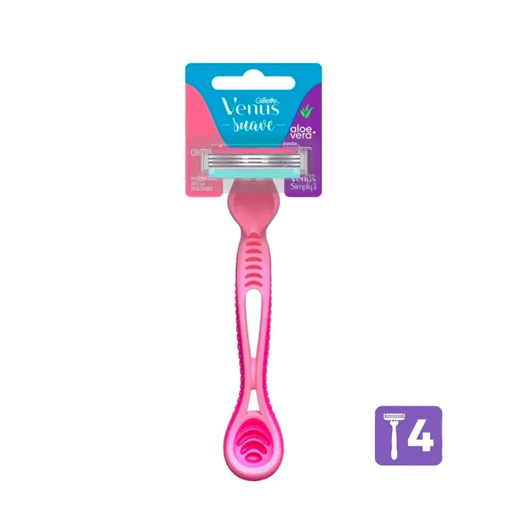 Pack Máquina Depilación Venus Suave Aloe Vera 4un Supercesta
